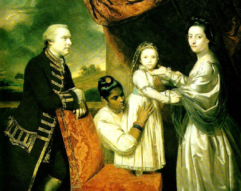 Sir Joshua Reynolds george clive with his family and an indian maidservant China oil painting art